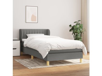 Boxspring posteľ s matracom tmavosivá 90x200 cm látka 3126934