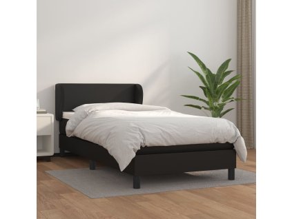 Boxspring posteľ s matracom čierna 90x200 cm umelá koža 3127169