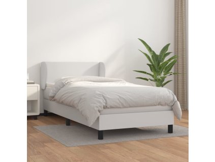 Boxspring posteľ s matracom biela 90x200 cm umelá koža 3127170