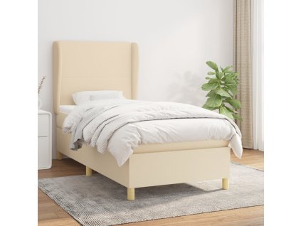 Boxspring posteľ s matracom krémová 100x200 cm látka 3128346