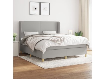 Boxspring posteľ s matracom svetlosivá 100x200 cm látka 3128373