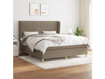 Posteľný rám boxspring s matracom sivohned 160x200 cm látka 3128697