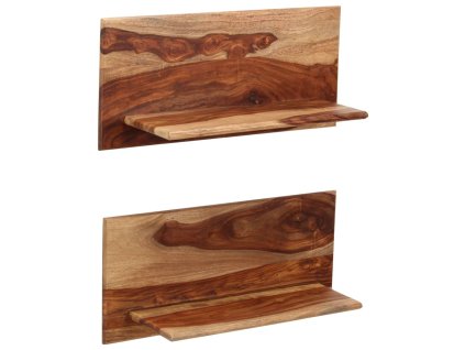 Nástenné police 2 ks 58x26x20 cm masívne akáciaové drevo 247930