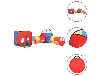 Detský stan na hranie s 250 loptičkami farebný 190x264x90 cm 3107734