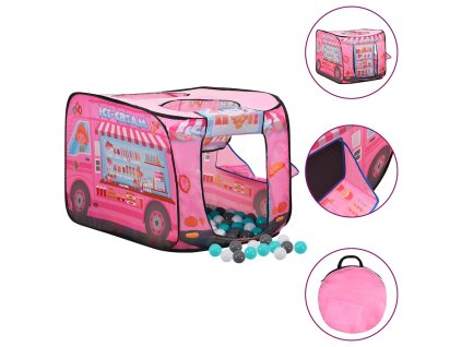 Detský stan na hranie s 250 loptičkami ružový 70x112x70 cm 3107752