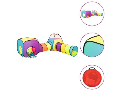 Detský stan na hranie s 250 loptičkami farebný 190x264x90 cm 3107755