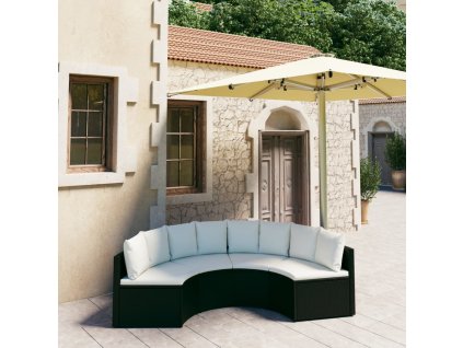 4-dielna záhradná sedacia súprava s podložkami polyratan čierna 3064910