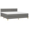 Boxspring posteľ s matracom tmavosivá 180x200 cm látka 3140634