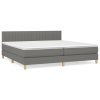 Boxspring posteľ s matracom tmavosivá 200x200 cm látka 3140802