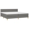 Boxspring posteľ s matracom tmavosivá 200x200 cm látka 3140802