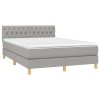 Boxspring posteľ s matracom bledosivý 140x190 cm látka 3140849