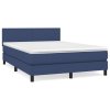 Boxspring posteľ s matracom modrý 140x190 cm látka 3139895