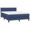Boxspring posteľ s matracom modrý 140x190 cm látka 3139895