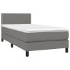 Boxspring posteľ s matracom tmavosivá 90x190 cm látka 3139938