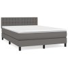 Boxspring posteľ s matracom sivá 140x200 cm umelá koža 3141129