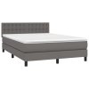 Boxspring posteľ s matracom sivá 140x200 cm umelá koža 3141129