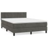 Posteľný rám boxspring s matracom tmavosivý 140x190 cm zamat 3141300