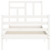 Rám postele s čelom biely jednolôžko masívne drevo 3194927