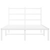 Kovový rám postele s čelom biely 120x190 cm 355411