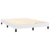 Posteľný rám s boxspringom biely 140x190 cm umelá koža 3120695