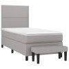 Boxspring posteľ s matracom bledosivý 100x200 cm látka 3136493