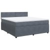 Posteľný rám boxspring s matracom tmavosivý 180x200 cm zamat 3287801