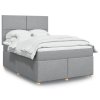 Boxspring posteľ s matracom bledosivý 140x190 cm látka 3291268