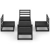 5-dielna záhradná sedacia súprava čierna masívna borovica 3075268