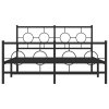 Kovový rám postele s čelom a podnožkou čierny 135x190 cm 376243