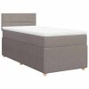Posteľný rám boxspring s matracom sivohnedý 90x190 cm látka 3287315