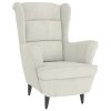 Kreslo wingback s podnožkou krémové zamatové 3115940