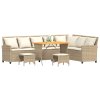 4-dielna záhradná súprava pohoviek s vankúšmi béžová tvare L 3365327