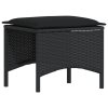 4-dielna záhradná jedálenská sada s vankúšmi čierna polyratan 4104132
