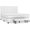 Boxspring posteľ s matracom biela 160x200 cm umelá koža 3137672