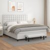 Boxspring posteľ s matracom biela 160x200 cm umelá koža 3137672