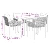 5-dielna záhradná jedálenská sada s vankúšmi polyratan a oceľ 3187050