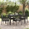 Záhradný jedálenský set 5 pcs Čierna polyratan 3334857