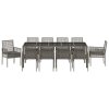 Záhradný jedálenský set 11 pcs Sivá polyratan 3334878