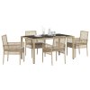 Záhradný jedálenský set 5 pcs Béžová polyratan 3334881