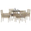 Záhradný jedálenský set 5 pcs Béžová polyratan 3334930