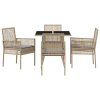 Záhradný jedálenský set 5 pcs Béžová polyratan 3334930