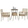 Záhradný jedálenský set 3 pcs Béžová Poly ratan 3334949