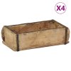 Podnos 4 pcs Hnedá 30 x 15 x 9 cm Masívne obnovené drevo 4019609