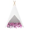 Teepee stan Biela 120 x 120 x 150 cm Textil a plast 3385872