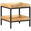 Bočný stôl s poličkou Hnedá 45 x 45 x 45 cm Masívne mango drevo 374090