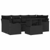 Súprava záhradných pohoviek s vankúšom 7 pcs Čierna Poly ratan 3348399