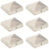 Pyramídové krytky na plotové stĺpiky 6 ks 81x81 mm nehrdzavejúca oceľ 145486