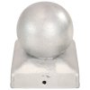 Kryty na plotové stĺpiky 6 ks s guľou, pozinkovaný kov 71x71 mm 145497