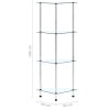 Regál so 4 policami, priehľadný 30x30x100 cm, tvrdené sklo 249515