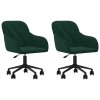 Otočné jedálenské stoličky 2 ks tmavozelené zamatové 3103423
